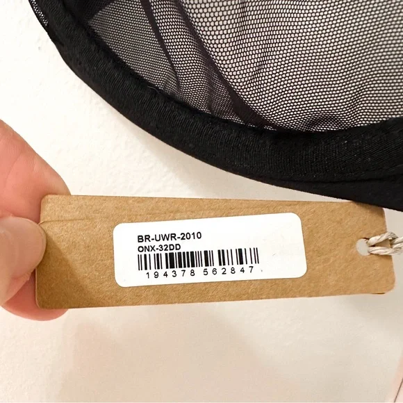 NWT Skims Ultra Fine Mesh Scoop Bra Sheer Underwire Onyx black sz 32DD - Picture 9 of 10